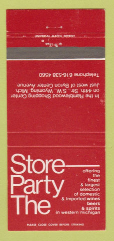 Matchbook Cover - The Party Store Liquor Wyoming MI 30 Strike