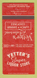 Matchbook Cover - Yetter's Super Liquor Store Claymont DE 30 Strike