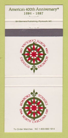 Matchbook Cover - Roanoke Voyages NC 1987 30 Strike