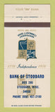 Matchbook Cover - Bank of Stoddard WI 1976 30 Strike