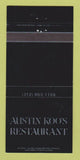 Matchbook Cover - Austin Koo's Restaurant Chicago IL 30 Strike