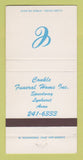 Matchbook Cover - Conkle Funeral Home Speedway Lynhurst Avon IN 30 Strike