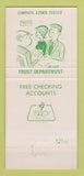 Matchbook Cover - John Warner Bank Clinton IL  30 Strike