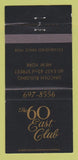 Matchbook Cover - 60 East Club New York City 30 Strike