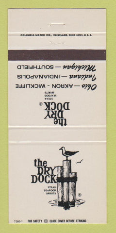 Matchbook Cover - The Dry Dock Akron Wickliffe OH Southfield MI 30 Strike