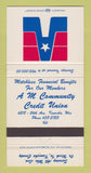 Matchbook Cover - AM Community Credit Union Kenosha WI 30 Strike