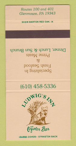 Matchbook Cover - Ludwig's Inn Oyster Bar Glenmoore PA 30 Strike
