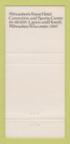 Matchbook Cover - Red Carpet Hotel Milwaukee WI 30 Strike
