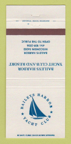 Matchbook Cover - Baileys Harbor Yacht Club Resort WI 30 Strike