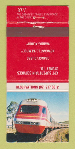 Matchbook Cover - XPT Railroad Sydney Australia Dubbo Wagga Albury 30 Strike