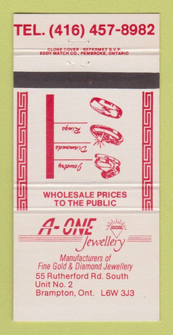 Matchbook Cover - A One Jewelry Brampton ON 30 Strike
