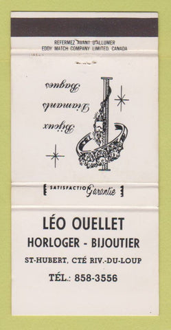 Matchbook Cover - Leo Ouellet Horloger Jewelry Riviere Du Loup QC 30 Strike