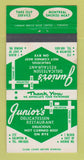 Matchbook Cover - Junior's Deli Restaurant Toronto ON WEAR 30 Strike