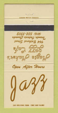 Matchbook Cover - Magic Maker's Jazz Cafe Toronto ON 30 Strike