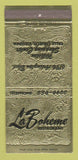 Matchbook Cover - La Boheme Restaurant Falls Church VA 30 Strike