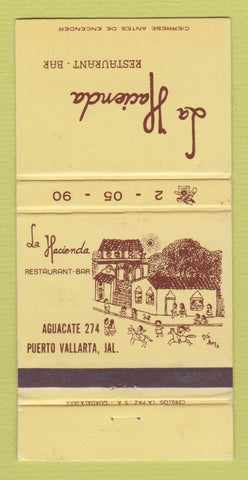 Matchbook Cover - La Hacienda Restaurant Puerto Vallarta Mexico WEAR 30 Strike