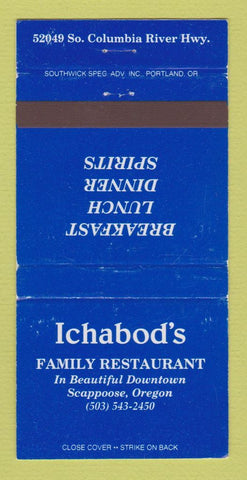 Matchbook Cover - Ichabod's Restaurant Scappoose OR WEAR 30 Strike