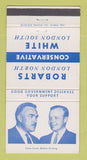 Matchbook Cover - Robarts White London ON Election 30 Strike