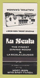 Matchbook Cover - La Scala Restaurant Halifax NS 30 Strike
