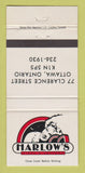 Matchbook Cover - Harlow's Steak Seafood Ottawa ON 30 Strike