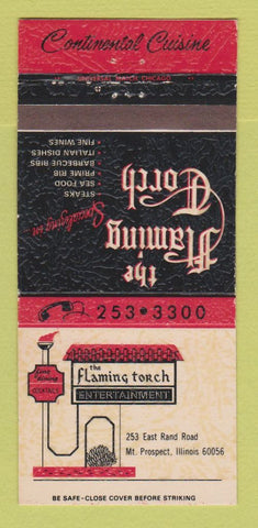 Matchbook Cover - Flaming Torch Restaurant Mount Prospect IL 30 Strike