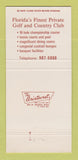 Matchbook Cover - Hillcrest Golf and Country Club Hollywood FL 30 Strike