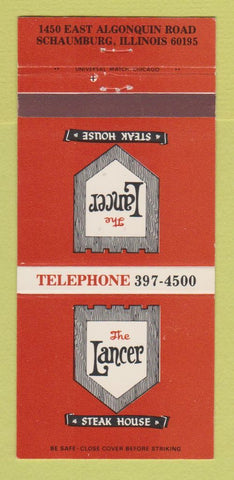Matchbook Cover - Lancer Steak House Schaumburg IL 30 Strike