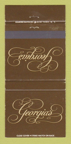 Matchbook Cover - Georgia's Restaurant New York City 30 Strike
