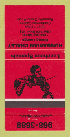 Matchbook Cover - Hungarian Chalet Toronto ON 30 Strike