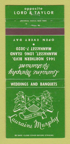Matchbook Cover - Lauraine Murphy Manhasset LI NY 30 Strike