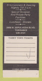 Matchbook Cover - Ichabod Crane's Tarry Town Tavern  30 Strike