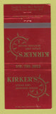 Matchbook Cover - Kirker's Restaurant Latham NY 30 Strike