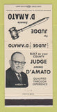 Matchbook Cover - Jimmie D'Aamto Judge Election Waukesha WI 30 Strike