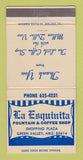Matchbook Cover - La Esquinita Fountain Green Valley AZ  30 Strike