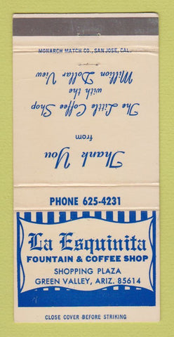 Matchbook Cover - La Esquinita Fountain Green Valley AZ  30 Strike