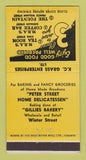 Matchbook Cover - KC Grass Ent Deli Bakery Canada YELLOW 30 Strike