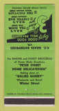 Matchbook Cover - KC Grass Ent Deli Bakery Canada GREEN 30 Strike