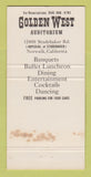 Matchbook Cover - Golden West Auditorium Norwalk CA restaurant 30 Strike