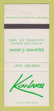 Matchbook Cover - Koharu Japanese Restaurant San Mateo CA 30 Strike