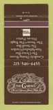 Matchbook Cover - The Garden Restaurant Philadelphia PA WEAR 30 Strike