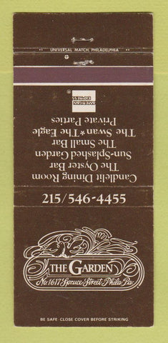 Matchbook Cover - The Garden Restaurant Philadelphia PA WEAR 30 Strike