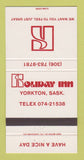 Matchbook Cover - Holiday Inn Yorkton SK 30 Strike