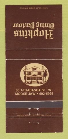 Matchbook Cover - Hopkins Dining Room Moose Jaw SK WEAR 30 Strike