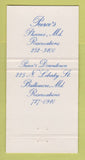 Matchbook Cover - Peerce's Downtown Plantation Phoenix MD Baltimore 30 Strike