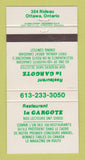 Matchbook Cover - Restaurant La Gargote Ottawa ON 30 Strike