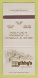 Matchbook Cover - Gibby's Steaks Seafood Fort Lauderdale FL 30 Strike