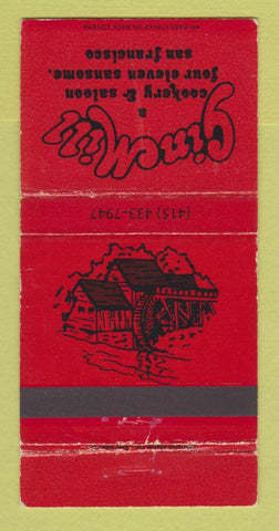 Matchbook Cover - Gin Mill Restaurant San Francisco CA WEAR 30 Strike