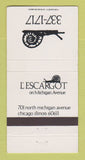 Matchbook Cover - L'Escargot Chicago IL resetaurant 30 Strike