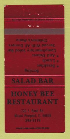 Matchbook Cover - Honey Bee Restaurant Mount Prospect IL 30 Strike