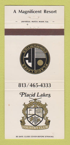 Matchbook Cover - Placid Lakes Country Club Lake Placid FL 30 Strike